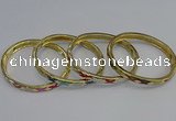 CEB83 7mm width gold plated alloy with enamel bangles wholesale