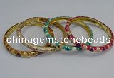 CEB86 7mm width gold plated alloy with enamel bangles wholesale