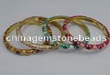 CEB86 7mm width gold plated alloy with enamel bangles wholesale