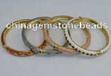 CEB87 7mm width gold plated alloy with enamel bangles wholesale