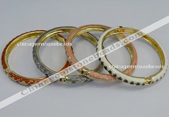 CEB87 7mm width gold plated alloy with enamel bangles wholesale