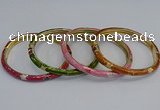 CEB91 6mm width gold plated alloy with enamel bangles wholesale