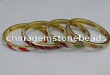CEB93 7mm width gold plated alloy with enamel bangles wholesale