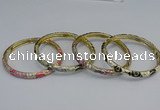 CEB96 6mm width gold plated alloy with enamel bangles wholesale