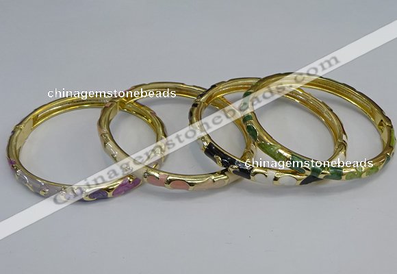 CEB97 6mm width gold plated alloy with enamel bangles wholesale