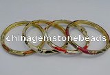 CEB98 6mm width gold plated alloy with enamel bangles wholesale