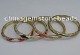 CEB99 6mm width gold plated alloy with enamel bangles wholesale