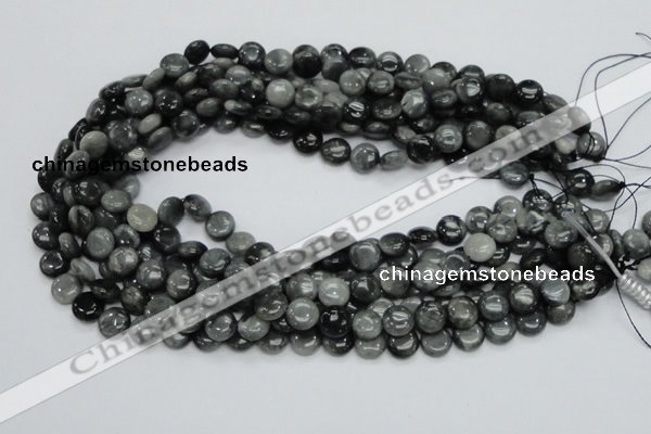 CEE11 15.5 inches 10mm flat round eagle eye jasper beads wholesale