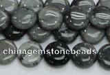 CEE12 15.5 inches 14mm flat round eagle eye jasper beads wholesale