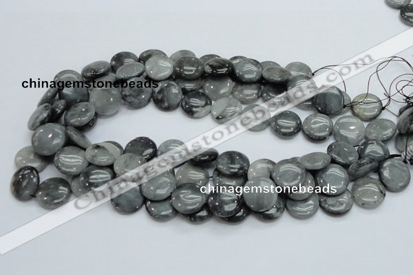 CEE14 15.5 inches 18mm flat round eagle eye jasper beads wholesale