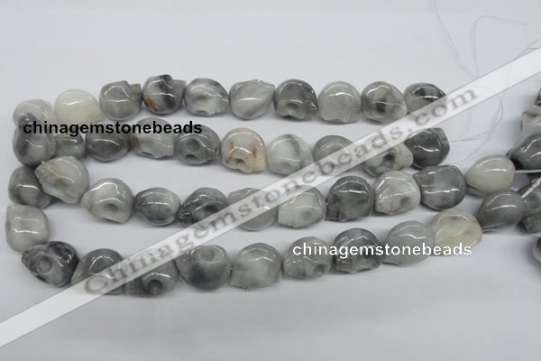 CEE215 15.5 inches 15*18mm skull shape eagle eye jasper beads