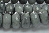 CEE26 15.5 inches 10*18mm faceted rondelle eagle eye jasper beads