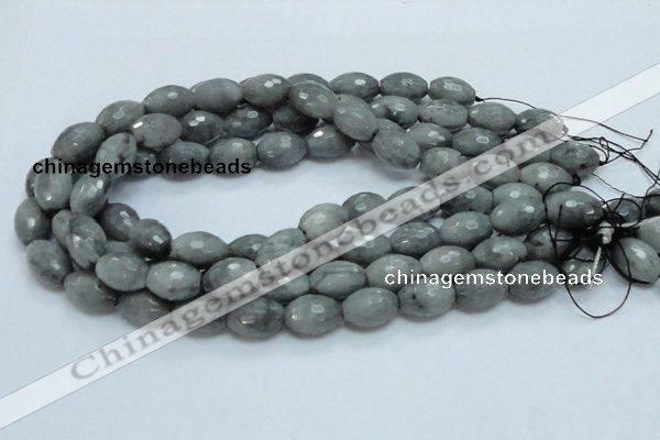 CEE29 15.5 inches 13*18mm faceted rice eagle eye jasper beads