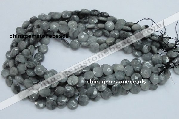 CEE37 15.5 inches 12mm faceted coin eagle eye jasper beads wholesale