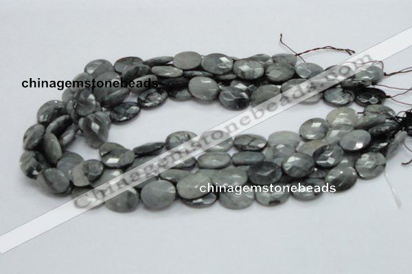 CEE42 15.5 inches 13*18mm faceted oval eagle eye jasper beads