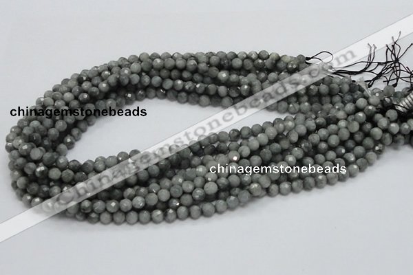 CEE48 15.5 inches 4mm faceted round eagle eye jasper beads wholesale