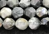 CEE530 15.5 inches 6mm faceted nuggets eagle eye jasper beads