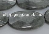 CEE85 15.5 inches 20*40mm faceted oval eagle eye jasper beads