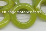 CEJ09 15.5 inches 28*30mm donut lemon jade beads wholesale