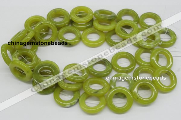 CEJ09 15.5 inches 28*30mm donut lemon jade beads wholesale