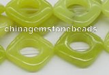 CEJ10 15.5 inches 20*20mm diamond lemon jade beads wholesale