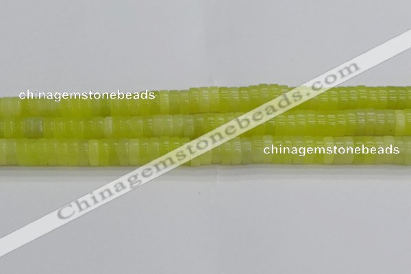 CEJ221 15.5 inches 3*8mm heishi lemon jade beads wholesale