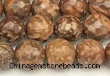 CEJ310 15 inches 6mm faceted round elephant skin jasper beads