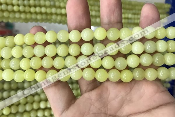 CEJ352 15.5 inches 8mm round lemon jade beads wholesale