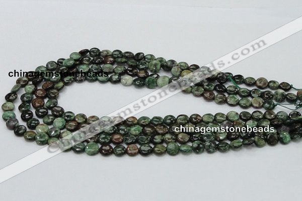 CEM01 15.5 inches 8mm flat round emerald gemstone beads wholesale