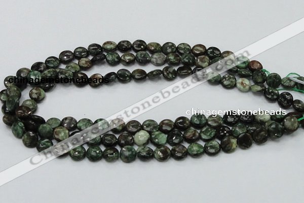 CEM02 15.5 inches 10mm flat round emerald gemstone beads wholesale