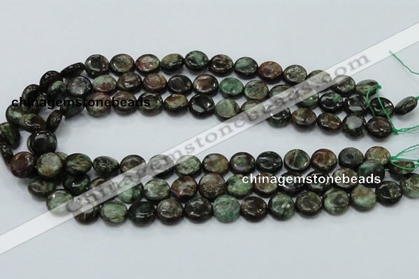 CEM03 15.5 inches 12mm flat round emerald gemstone beads wholesale