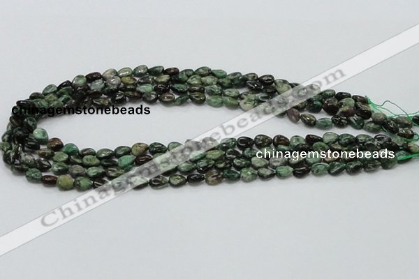 CEM05 15.5 inches 6*8mm flat teardrop emerald gemstone beads