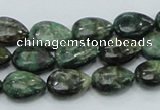 CEM06 15.5 inches 10*14mm flat teardrop emerald gemstone beads