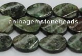 CEM24 15.5 inches 13*18mm twisted oval emerald gemstone beads