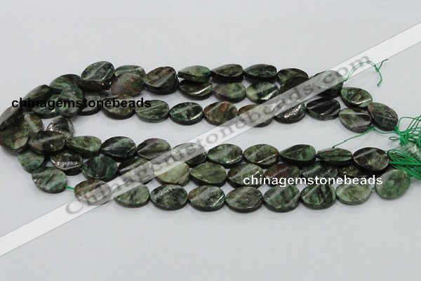 CEM24 15.5 inches 13*18mm twisted oval emerald gemstone beads