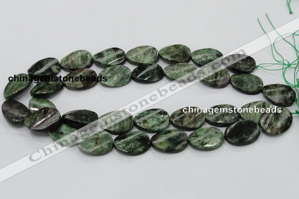 CEM25 15.5 inches 18*25mm twisted oval emerald gemstone beads