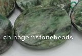 CEM26 15.5 inches 30*40mm twisted oval emerald gemstone beads