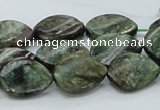 CEM27 15.5 inches 13*18mm twisted teardrop emerald gemstone beads