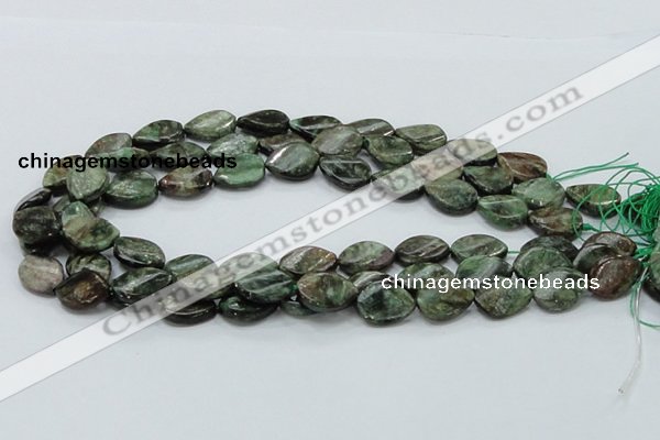 CEM27 15.5 inches 13*18mm twisted teardrop emerald gemstone beads