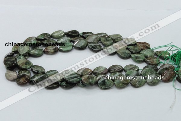 CEM27 15.5 inches 13*18mm twisted teardrop emerald gemstone beads