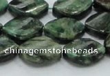 CEM28 15.5 inches 15*20mm twisted teardrop emerald gemstone beads