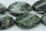 CEM29 15.5 inches 22*30mm twisted teardrop emerald gemstone beads