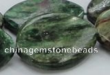 CEM30 15.5 inches 30*40mm twisted teardrop emerald gemstone beads