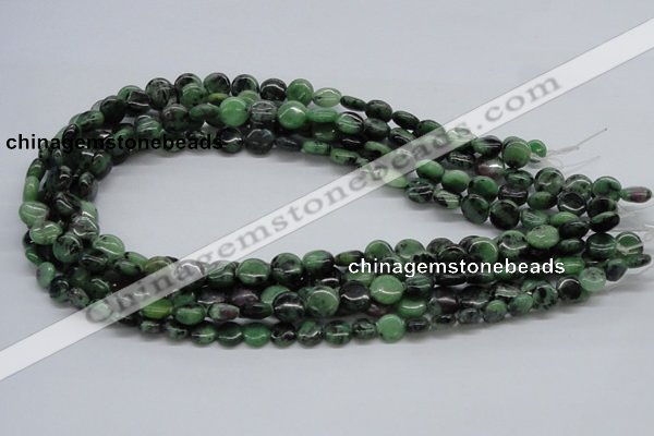 CEP10 15.5 inches 10mm flat round epidote gemstone beads