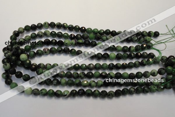 CEP106 15.5 inches 8mm faceted round epidote gemstone beads