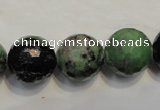 CEP110 15.5 inches 16mm faceted round epidote gemstone beads