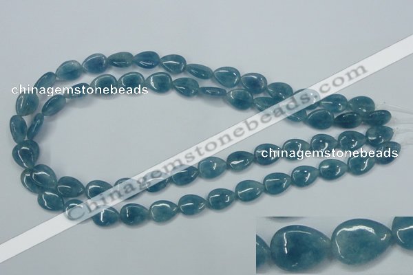 CEQ101 15.5 inches 10*14mm flat teardrop blue sponge quartz beads