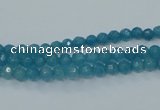 CEQ11 15.5 inches 4mm faceted round blue sponge quartz beads