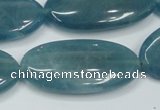 CEQ118 15.5 inches 20*40mm oval blue sponge quartz beads