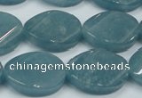 CEQ126 15.5 inches 18*25mm twisted oval blue sponge quartz beads